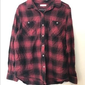 PacSun | Red and black plaid button down